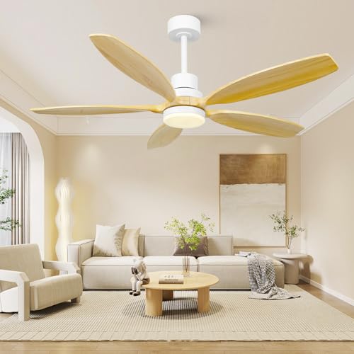 52" Farmhouse Original Walnut Reversible Ceiling Fan with Light and Remote