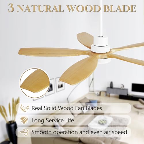 52" Farmhouse Original Walnut Reversible Ceiling Fan with Light and Remote